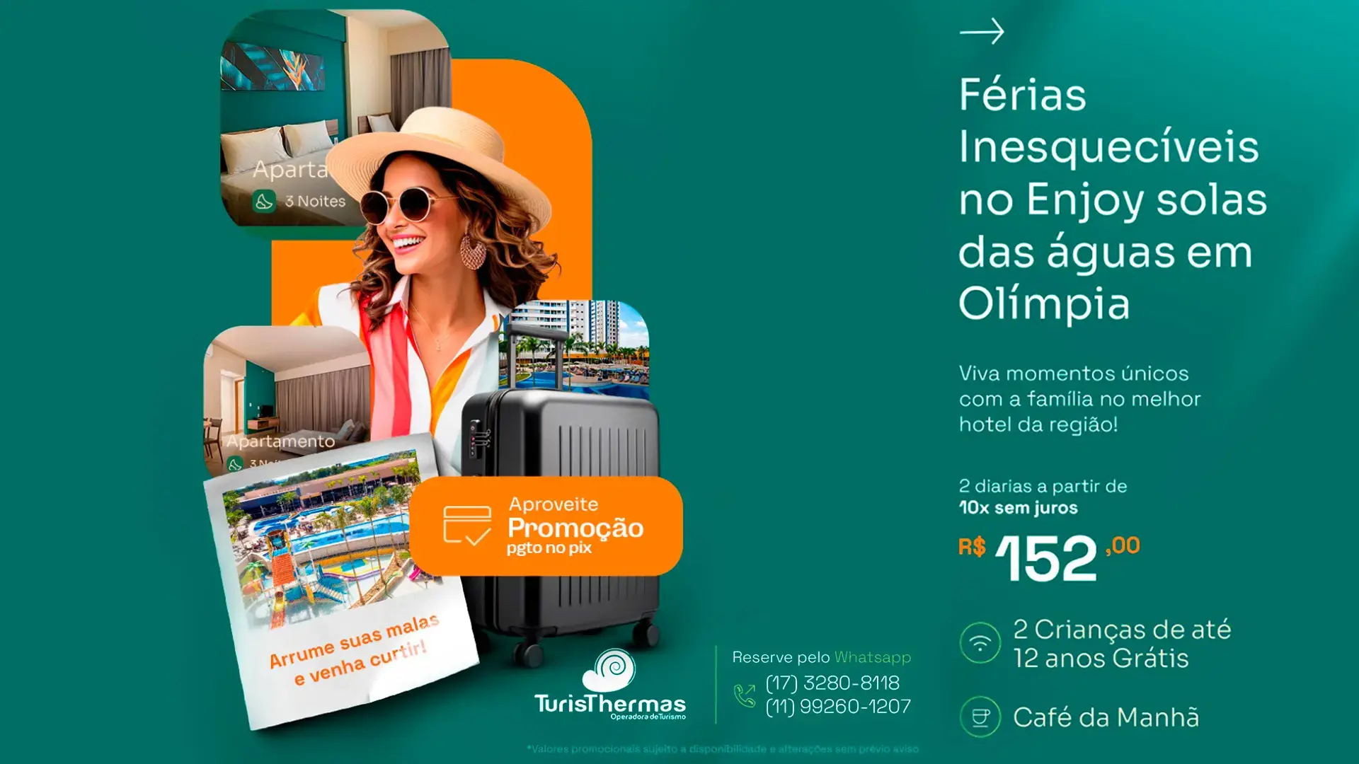 Pacote de férias no Enjoy Solar das Águas Park Resort Olímpia - SP